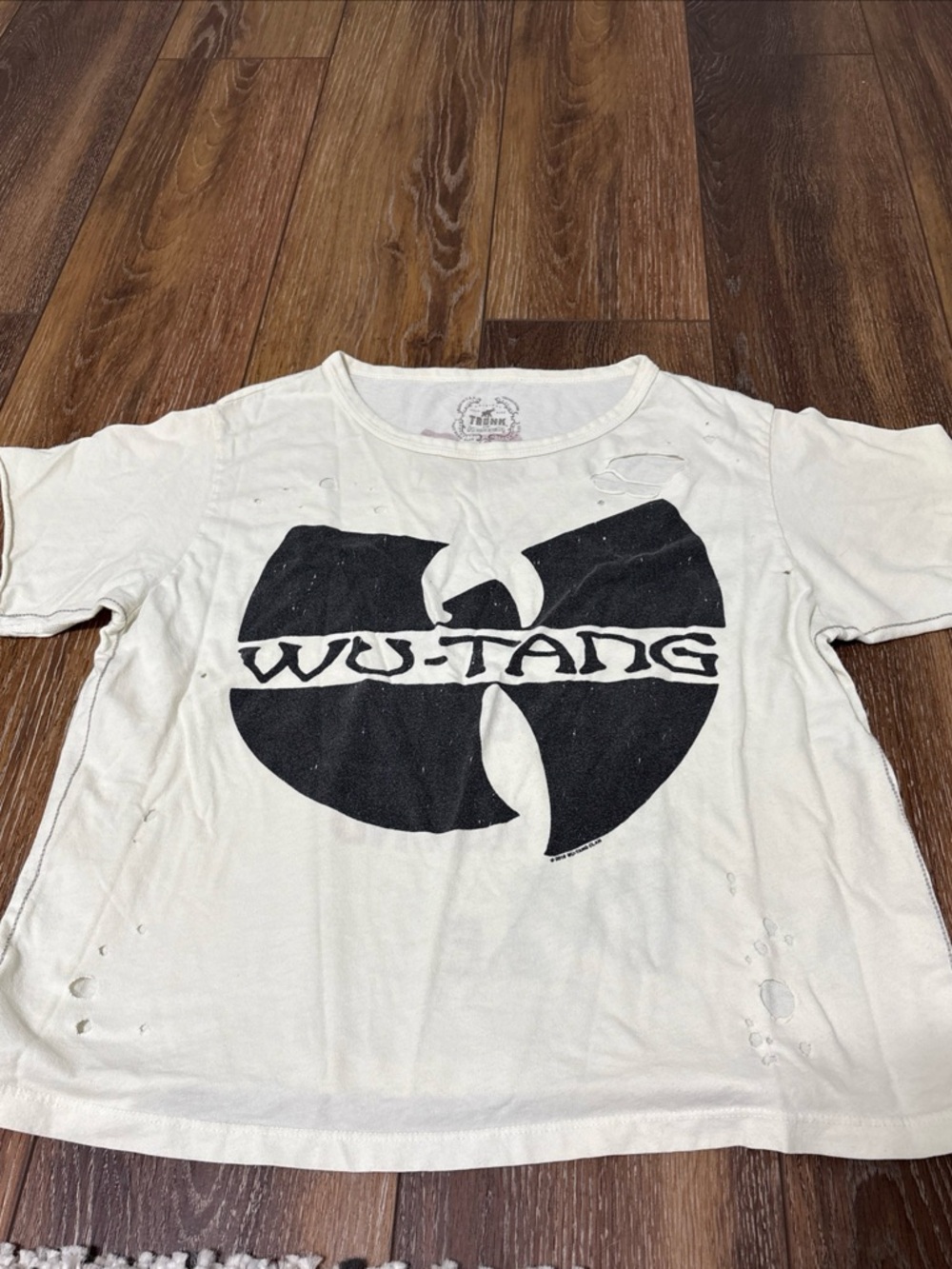Free People Trunk Ltd Wu Tang Distressed Band Tee Small graphic Tee